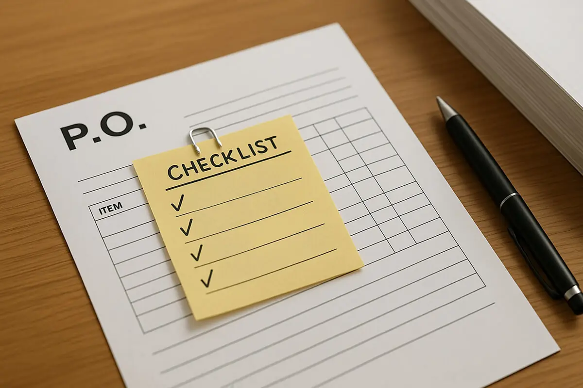 食品衛生法の容器包装規格基準への適合を確認する、発注書（PO）にそのまま貼れるクイックチェックリスト。