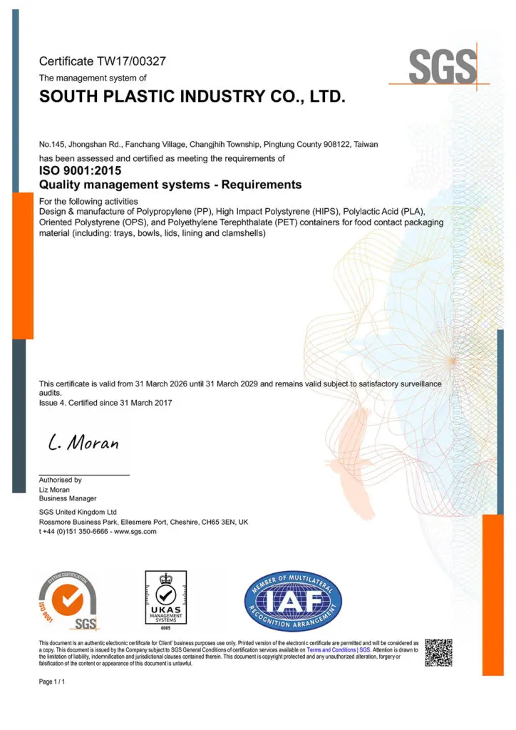Food Packaging Quality Control & Inspection 食品容器の品質と安全性は、現代の製造と供給において最も重要な優先事項です。お客様は当社の製品が、可能な限り最高の基準を満たすか、それを上回ることに期待しています。世界トップクラスの品質を保証するため、私たちは品質検証のパートナーとして、世界的な品質保証会社のSGSを採用しています。